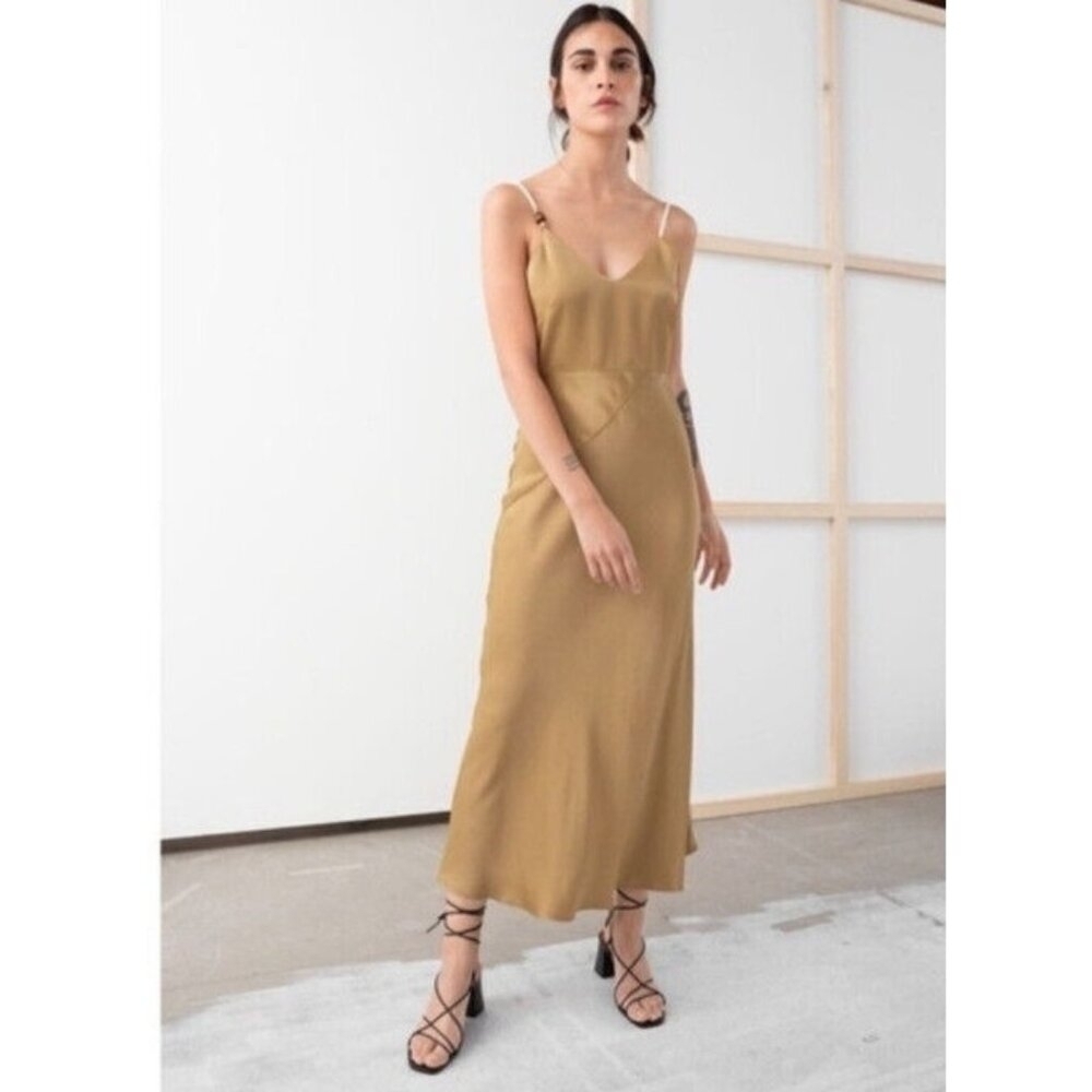 & OTHER STORIES Rope Strap Midi Slip Dress Size 6